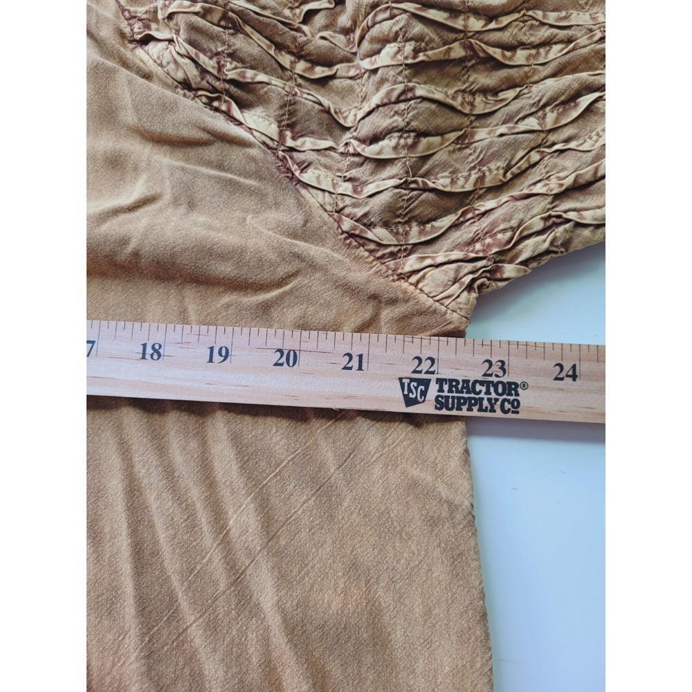 Tru Luxe Challis Vintage Wash V-neck 3/4 Sleeve Top L 3/4 flounced cuff sleeves - Picture 11 of 14